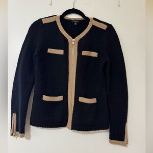 Ann Taylor Wool Zip Up Sweater